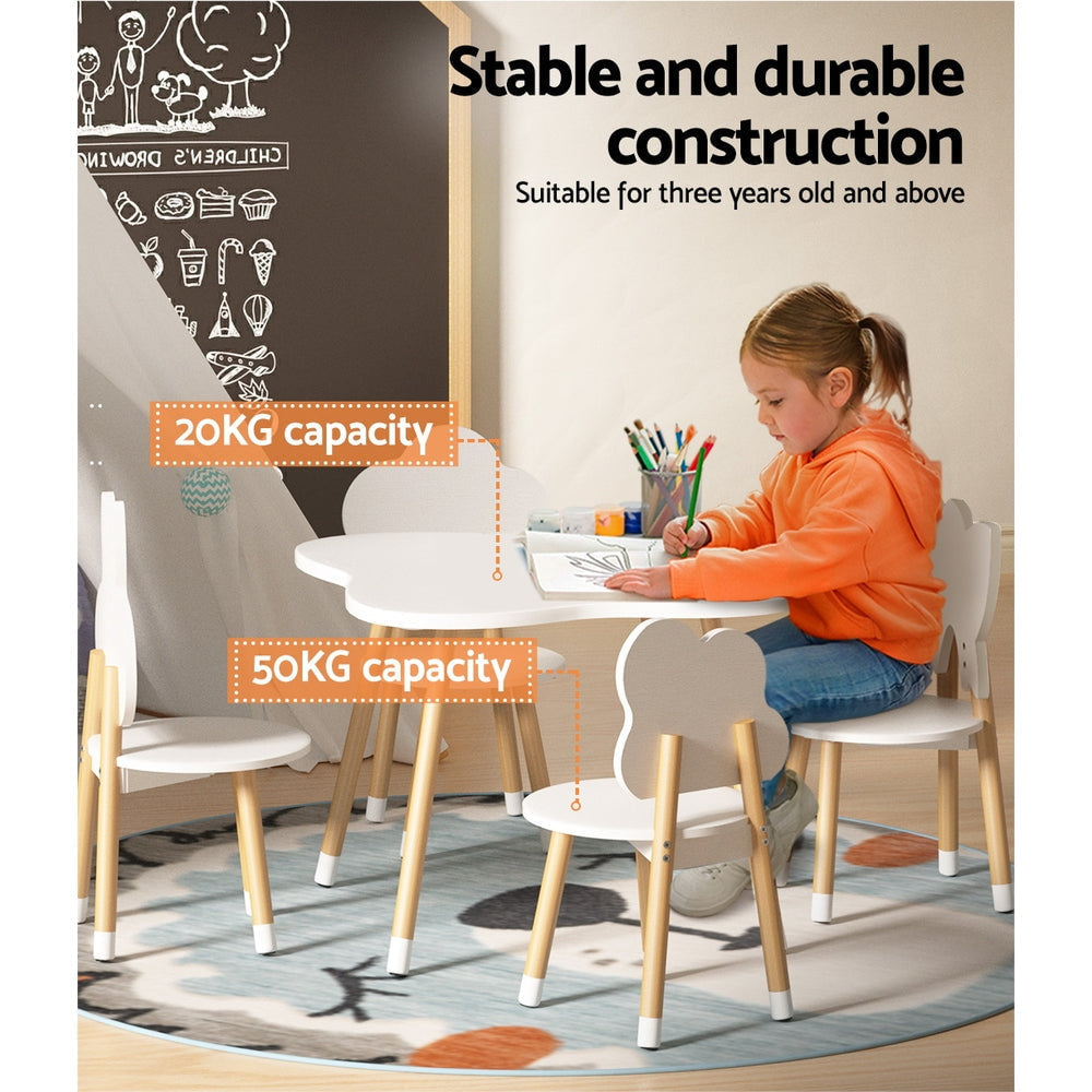 Keezi Kids 5-Piece Play Desk and Chairs Set