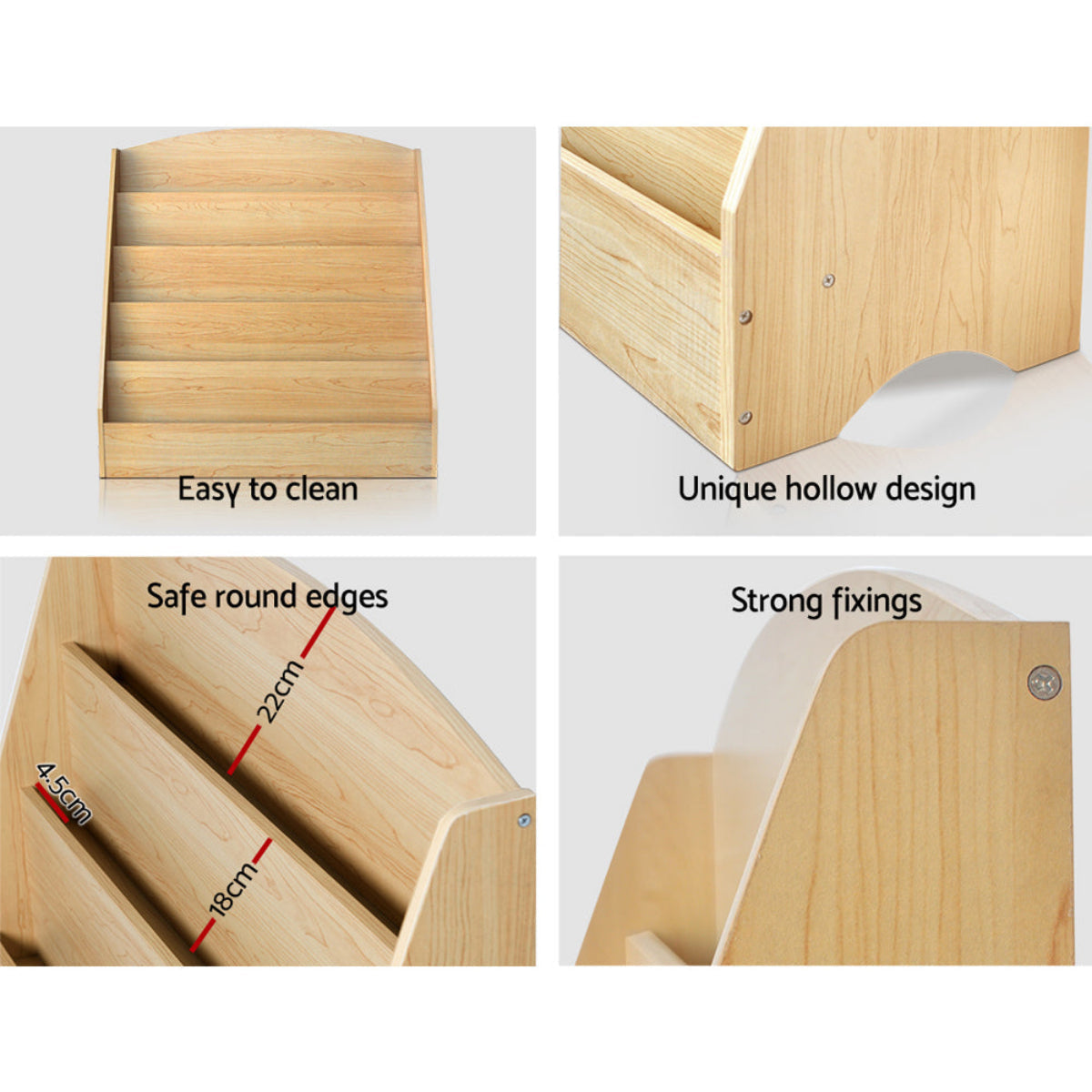 Keezi Kids 5 Tiers Organiser Bookshelf in Natural