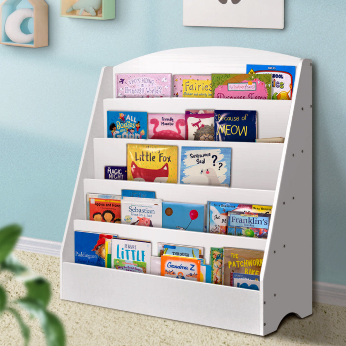 Keezi Kids 5 Tiers Organiser Bookshelf in White