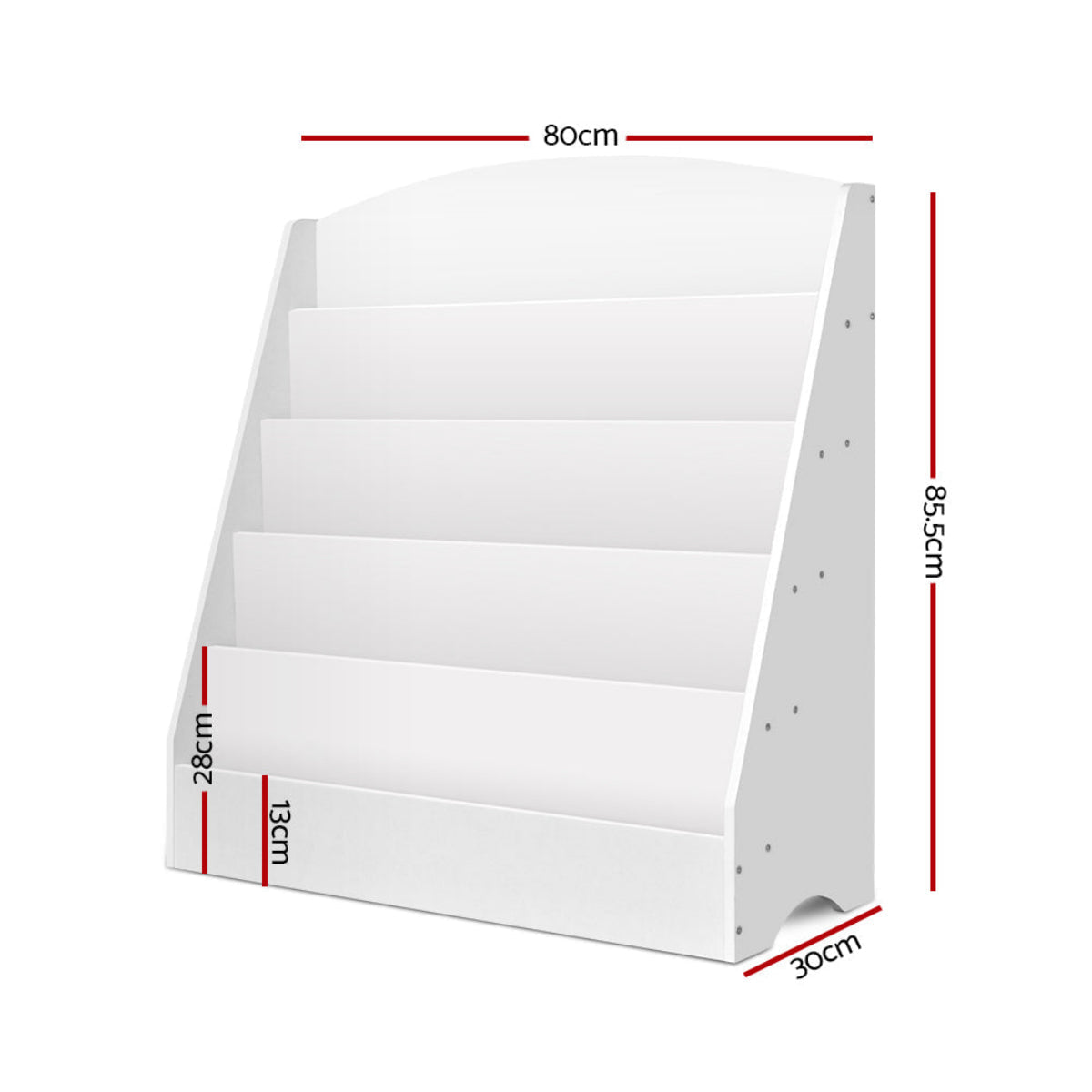 Keezi Kids 5 Tiers Organiser Bookshelf in White