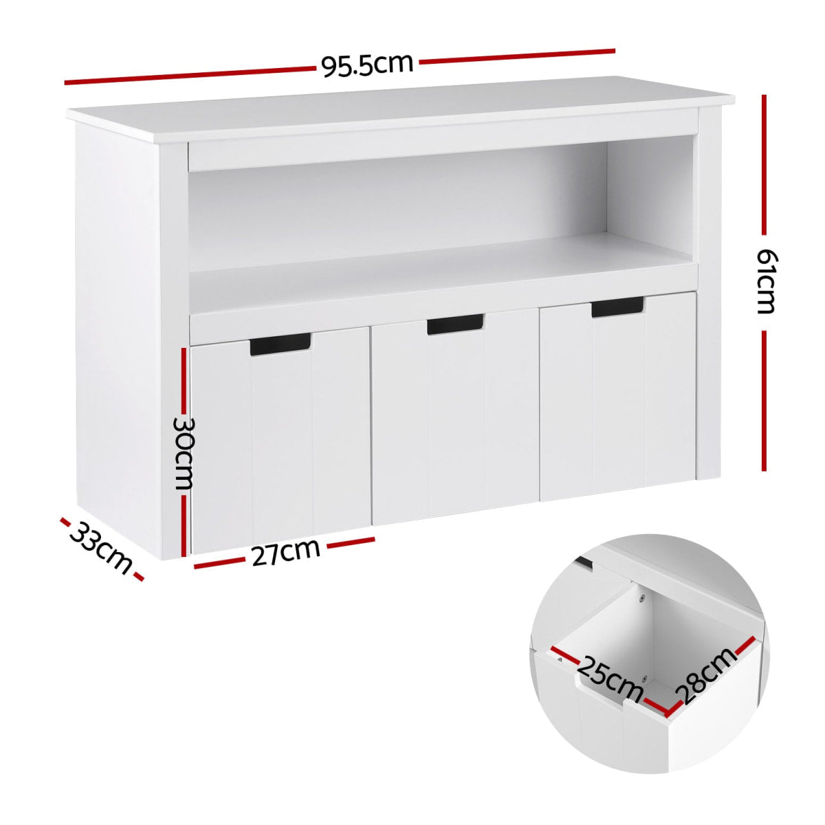 Keezi Kids Bookshelf Organiser with 3 Drawers