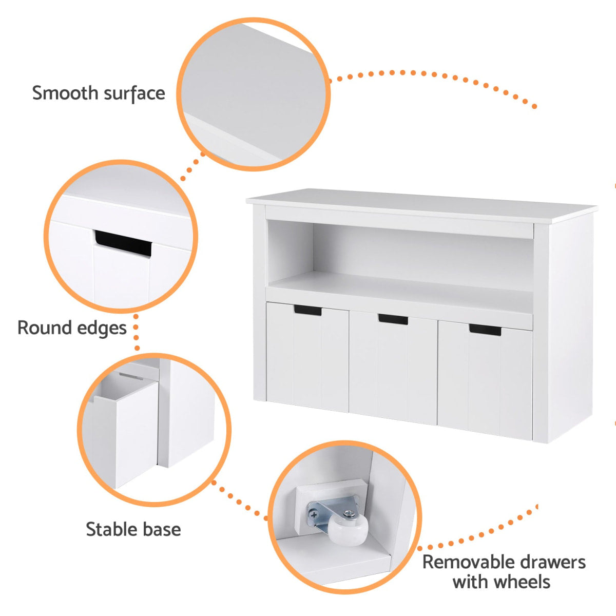 Keezi Kids Bookshelf Organiser with 3 Drawers
