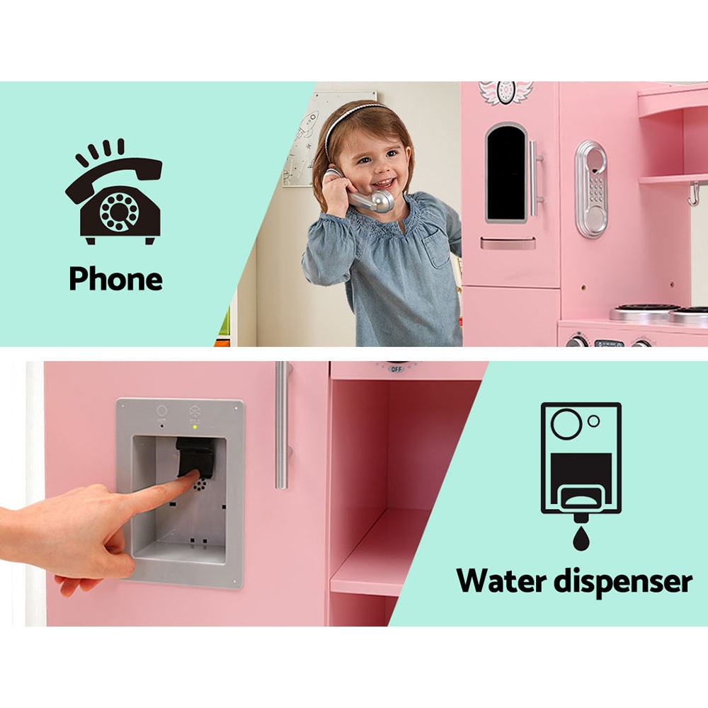 Keezi Kids Retro Kitchen in Classic Pink