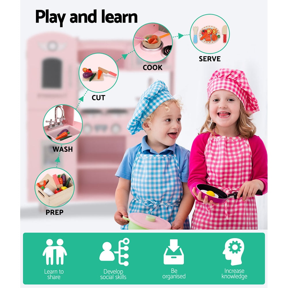 Keezi Kids Retro Kitchen in Classic Pink