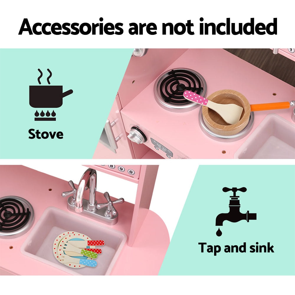 Keezi Kids Retro Kitchen in Classic Pink