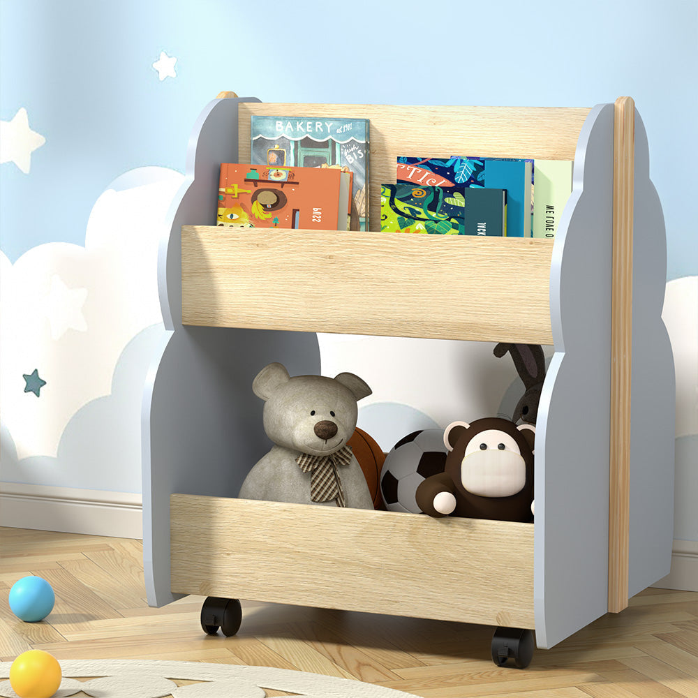 Keezi Kids Double-Sided Bookshelf Organiser
