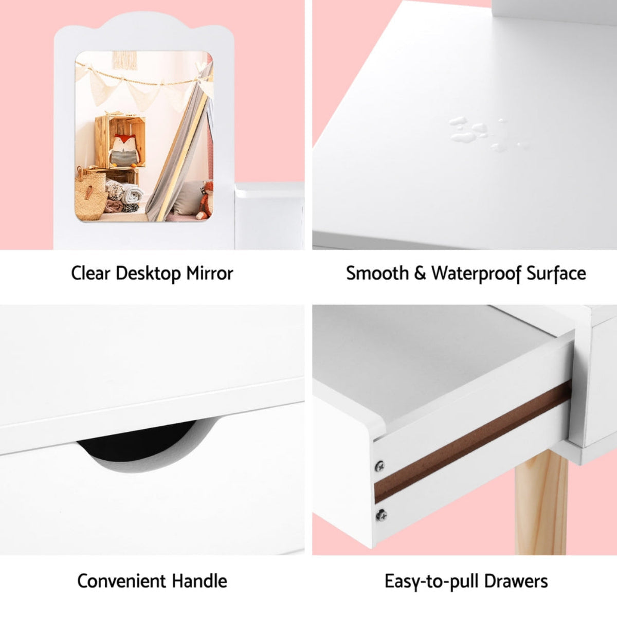 Keezi Kids Dressing Table and Chair Set