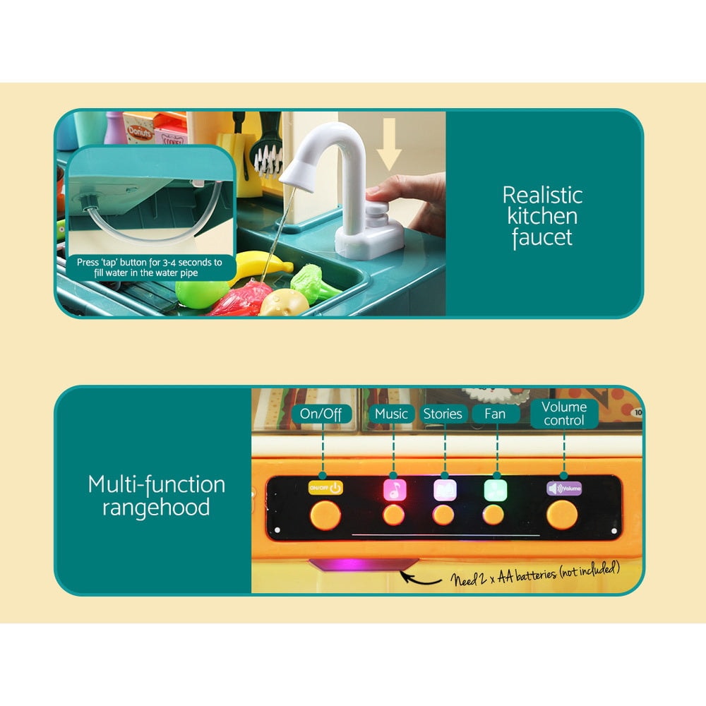 Keezi Home Kitchen with 73pcs Kids Kitchen Accessories