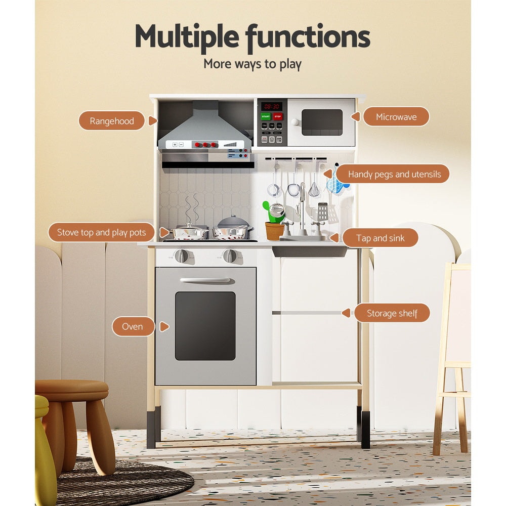 Keezi Kids Modern Interactive Kitchen Playset with Kitchenware