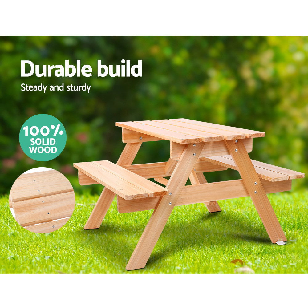 Keezi Kids Outdoor Wooden Picnic Table and Chairs Set