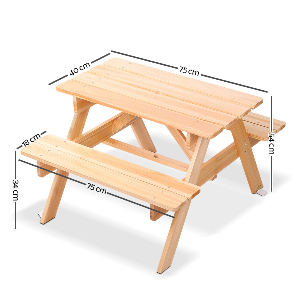 Keezi Kids Outdoor Wooden Picnic Table and Chairs Set