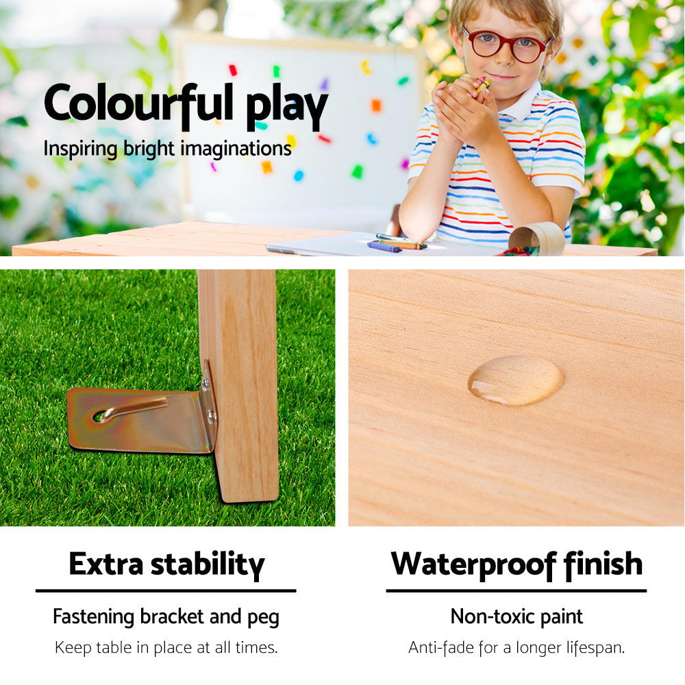 Keezi Kids Outdoor Wooden Picnic Table and Chairs Set