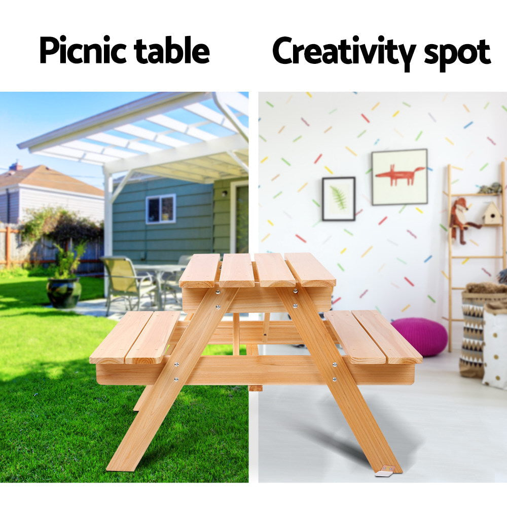 Keezi Kids Outdoor Wooden Picnic Table and Chairs Set