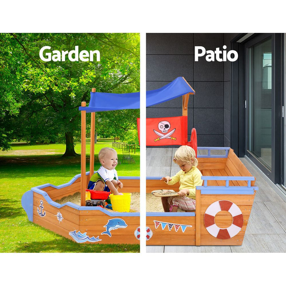 Keezi Kids Pirate-Themed Boat Sand Pit