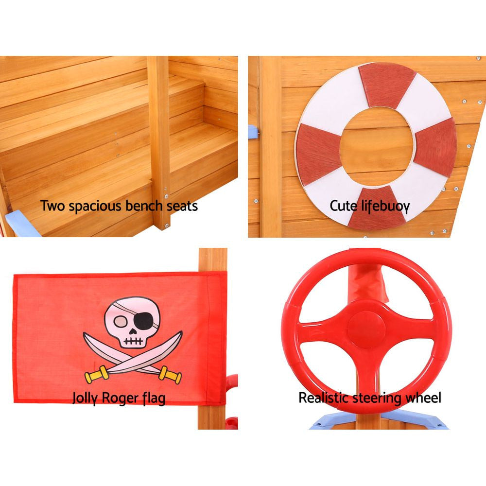 Keezi Kids Pirate-Themed Boat Sand Pit