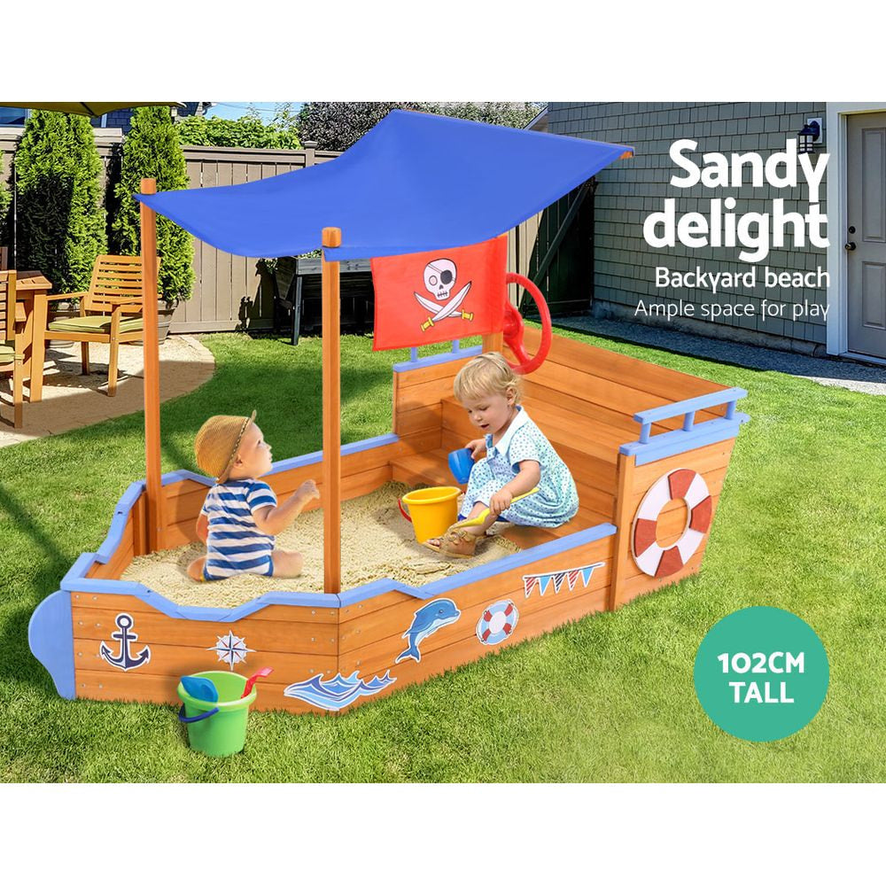 Keezi Kids Pirate-Themed Boat Sand Pit