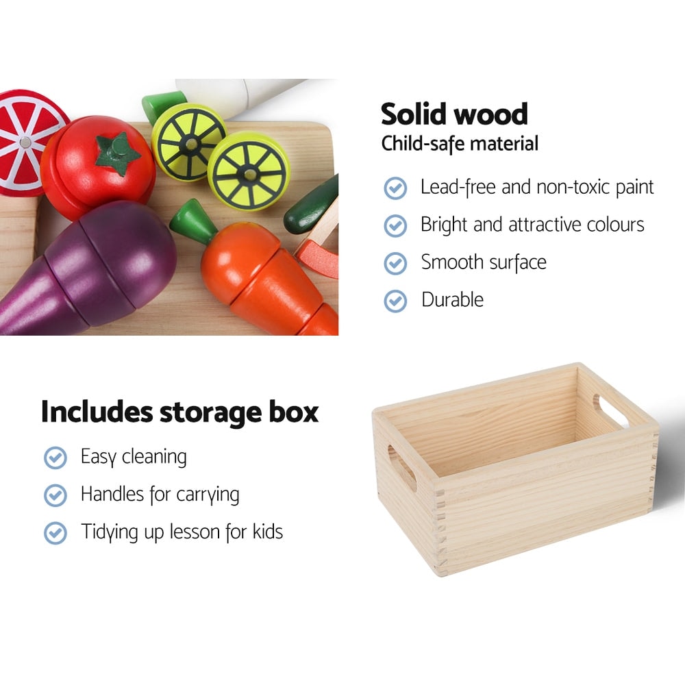 Keezi 29-piece Pretend Kids Play Food and Cooking Utensils