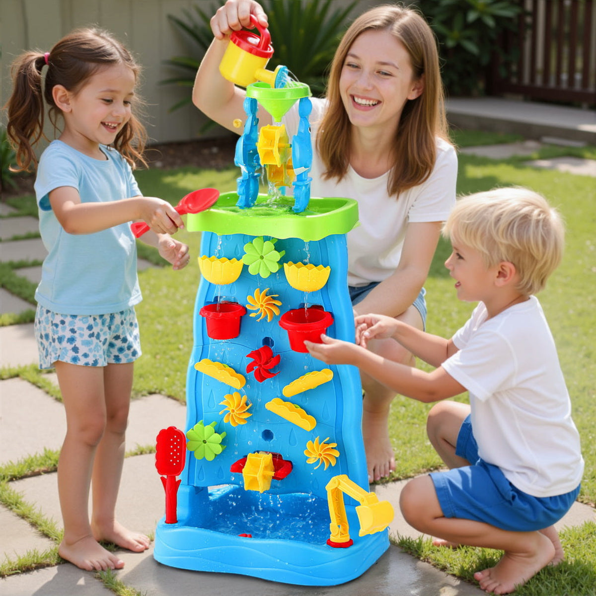Keezi Kids Sand and Water Table with Waterfall Wall