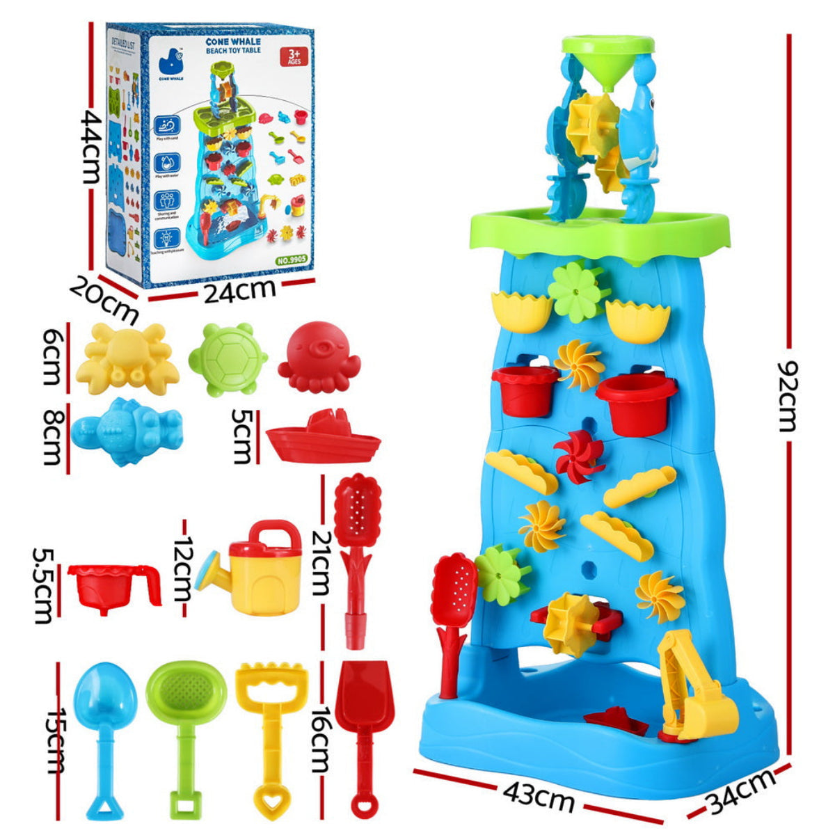 Keezi Kids Sand and Water Table with Waterfall Wall
