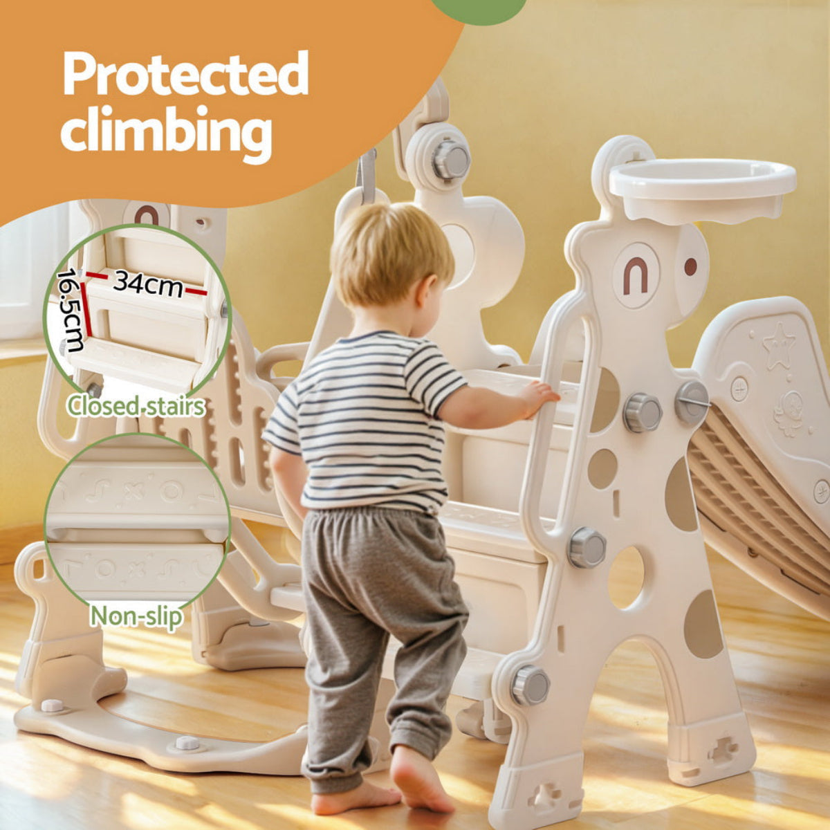 Keezi Kids Swing and Slide with Basketball Hoop