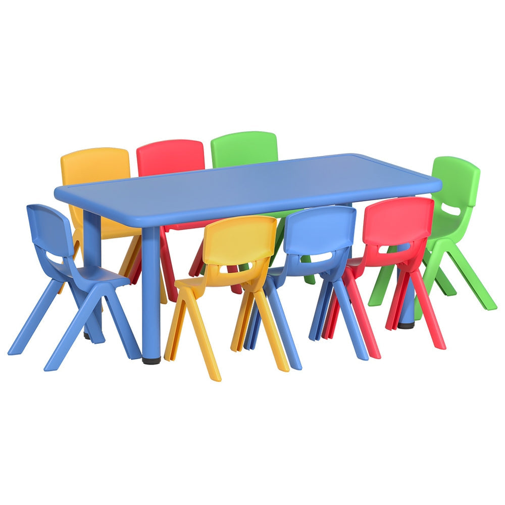 Keezi Kids Table and 8 Stackable Chairs Set
