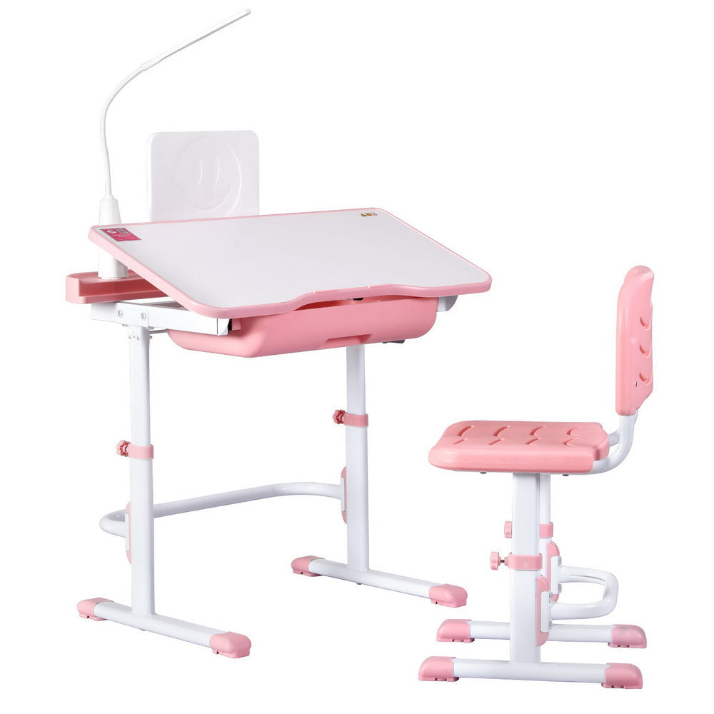 Keezi Kids Table and Chair Set with LED Lamp