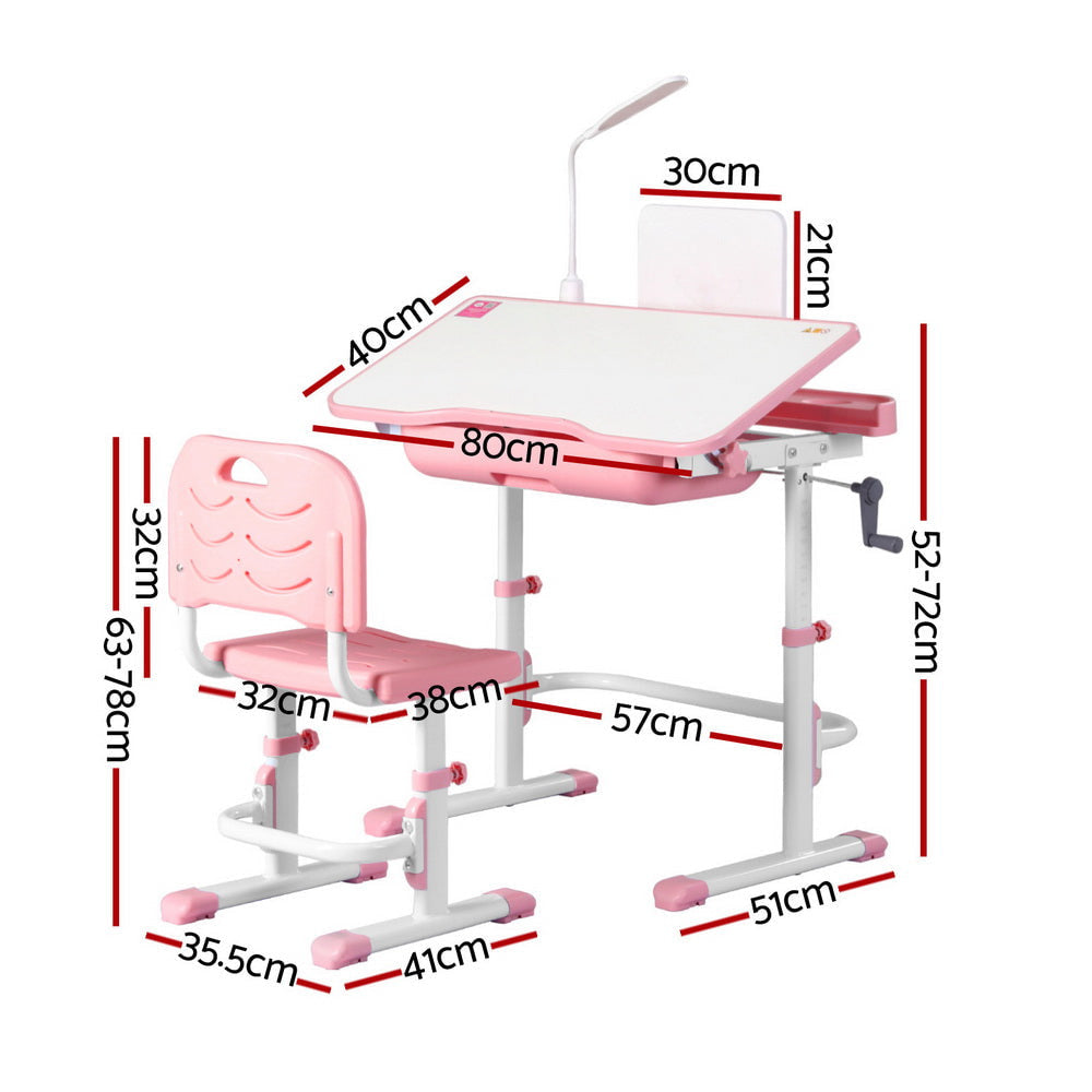 Keezi Kids Table and Chair Set with LED Lamp