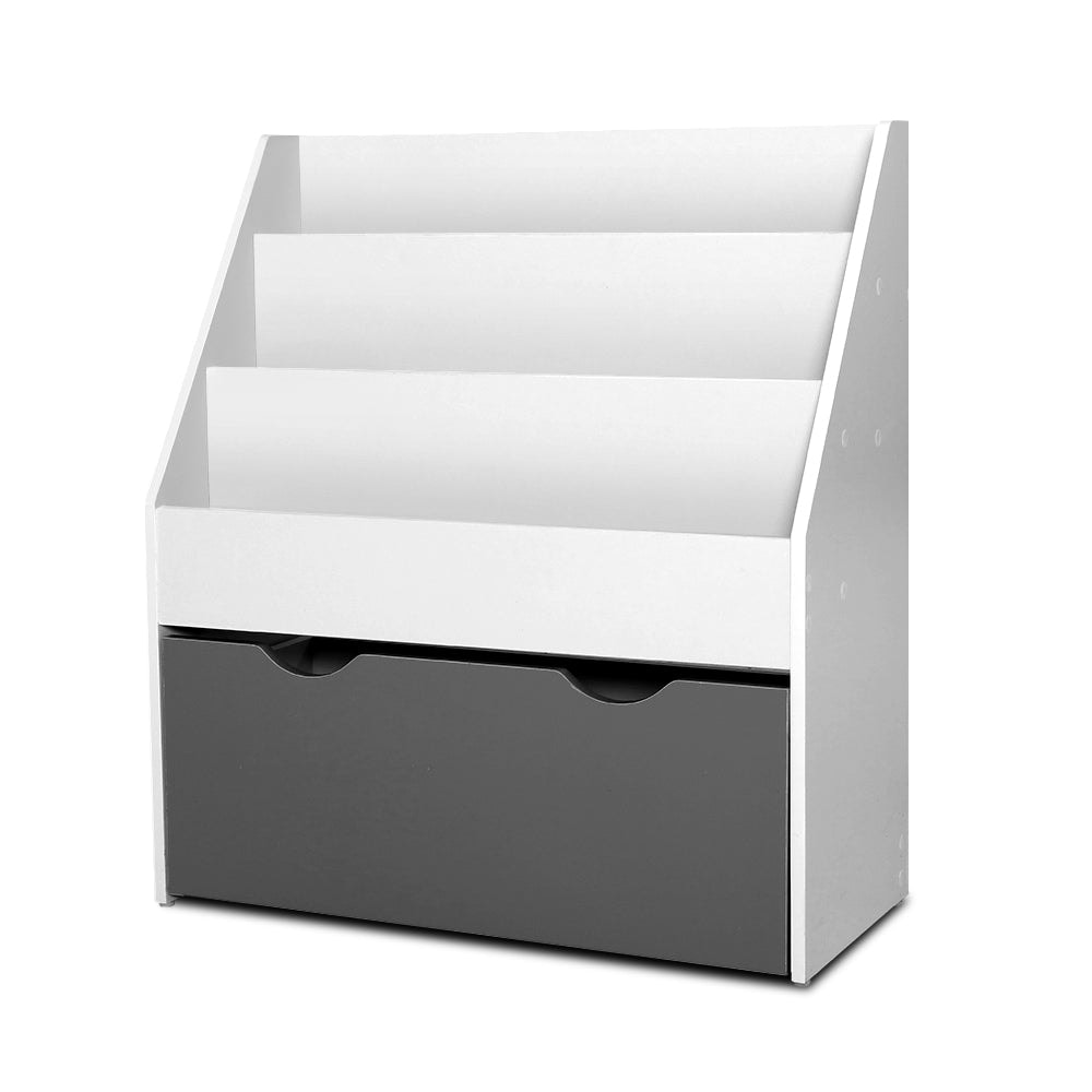 Keezi White Kids Bookshelf with Storage Box