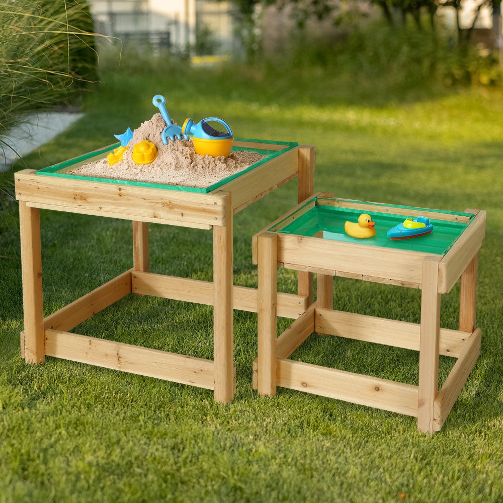 Keezi Wooden Kids Sand and Water Tables with Cover