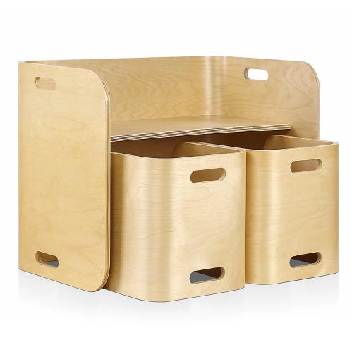 Keezi Nordic Compact Design Kids Table and Chairs in Natural