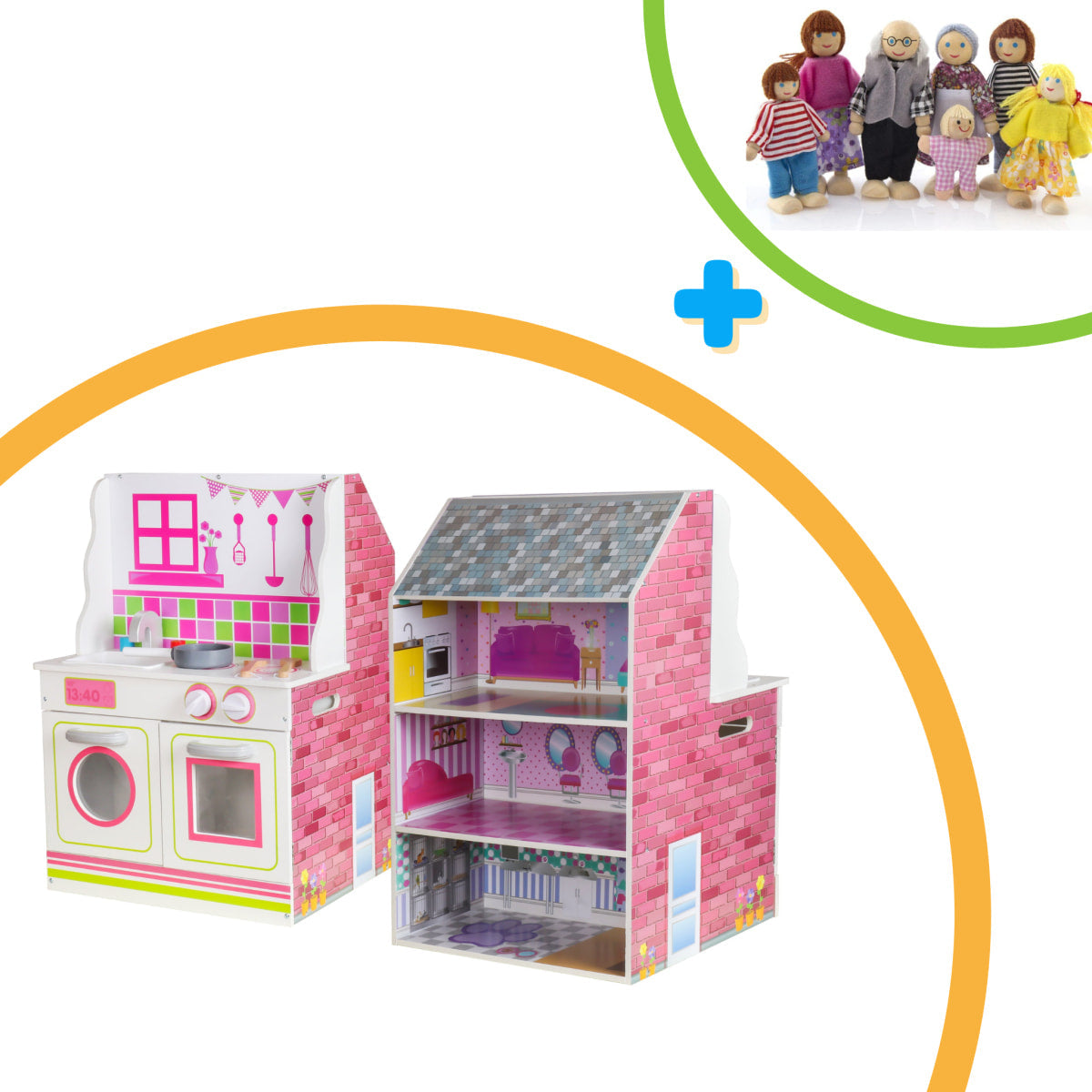 Kids Explore 2 in 1 Leilani Dollhouse & Kitchen