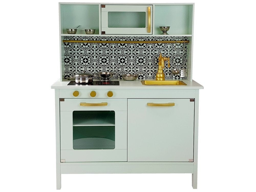 Kids Explore Interactive Modern Play Kitchen in Mint
