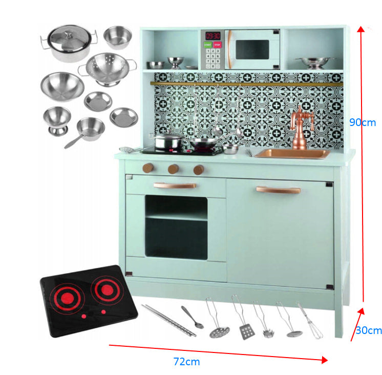 Kids Explore Interactive Modern Play Kitchen in Mint