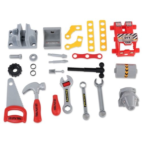 Kids Plastic Tool Rack and Workbench Playset