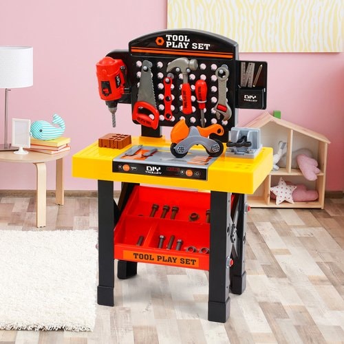 Keezi Kids Realistic Plastic Workbench and Tool Play Set