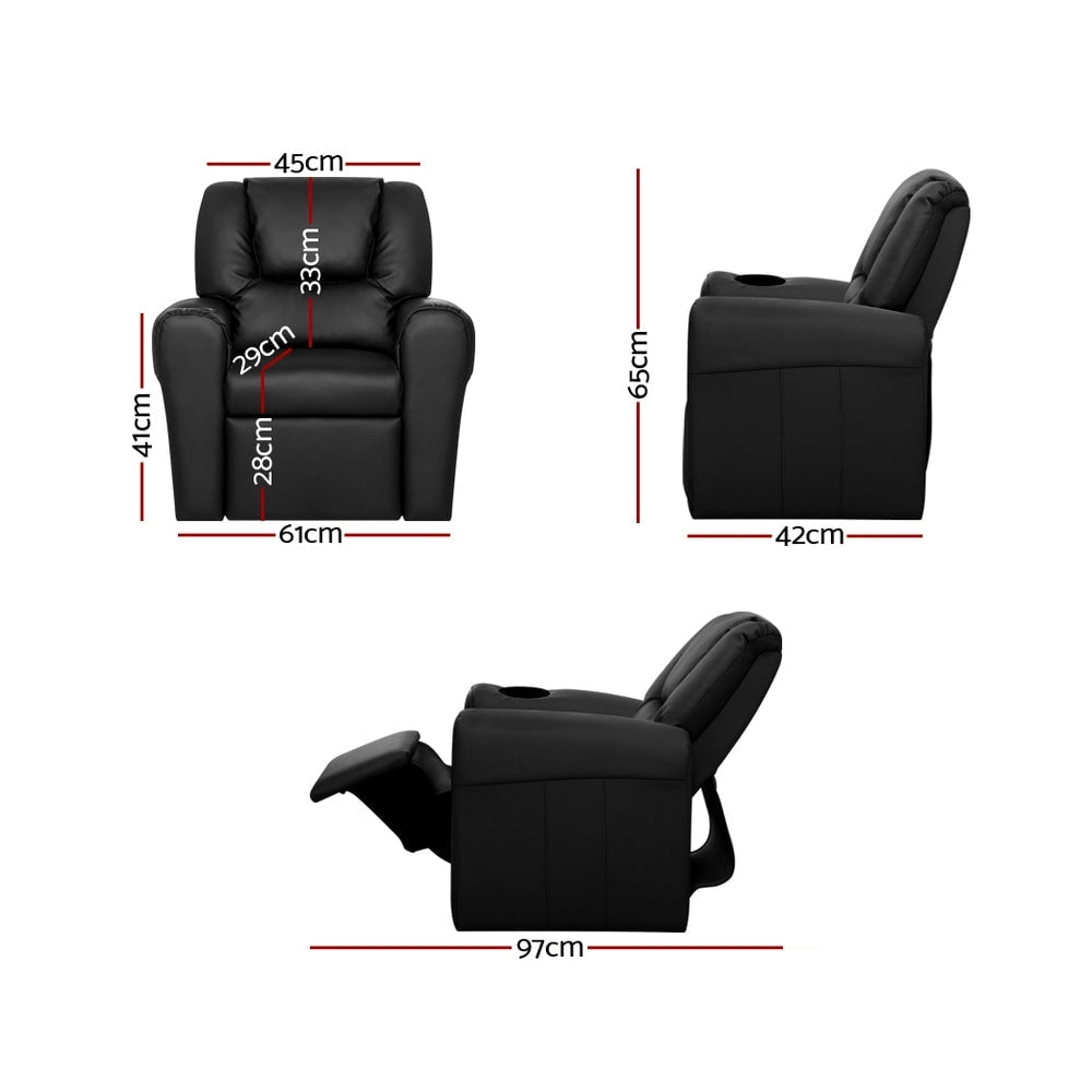 Kids Recliner Chair in Black