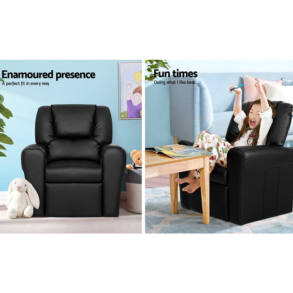 Kids Recliner Chair in Black