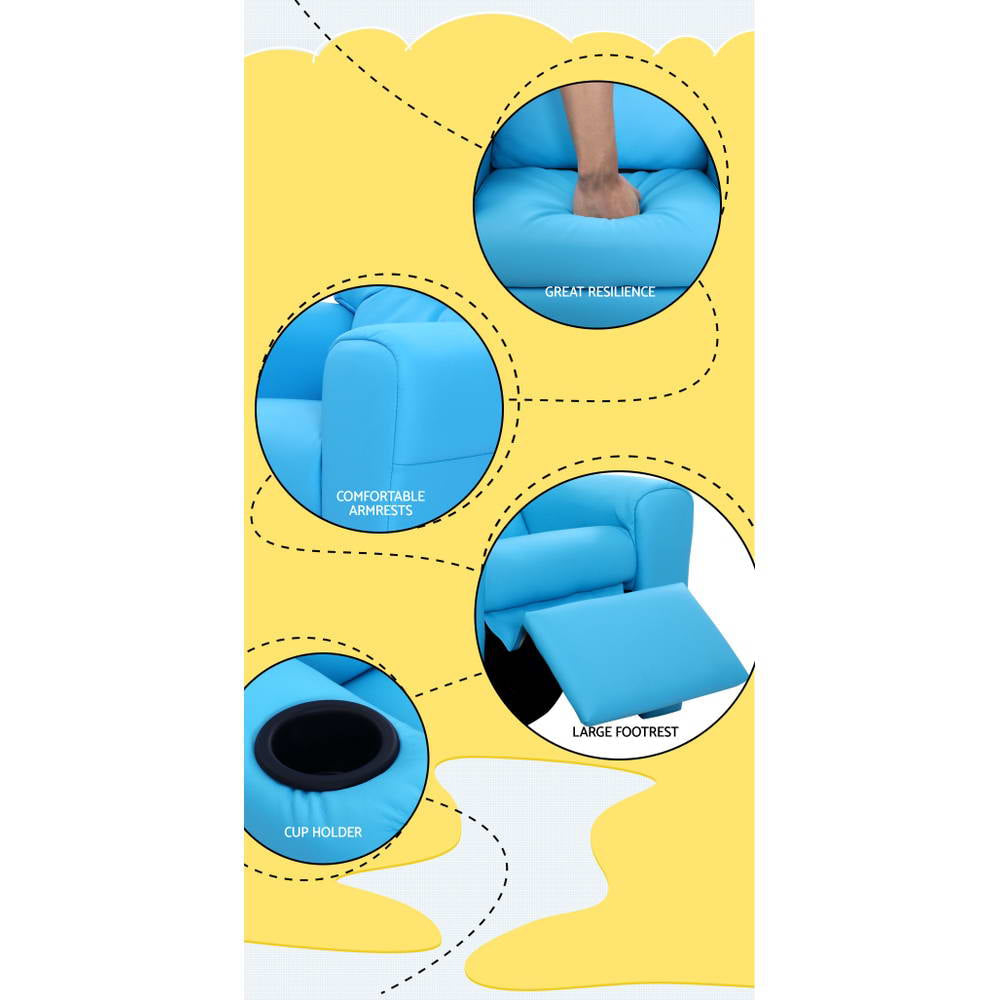 Kids Recliner Chair in Blue