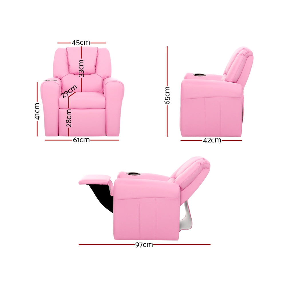 Kids Recliner Chair in Pink