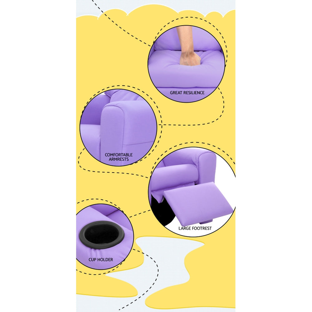 Kids Recliner Chair in Purple