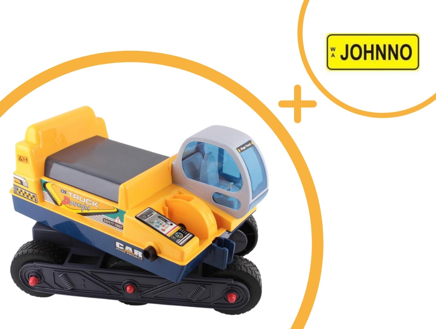 Keezi Kids Ride On Manual Excavator with Safety Hat