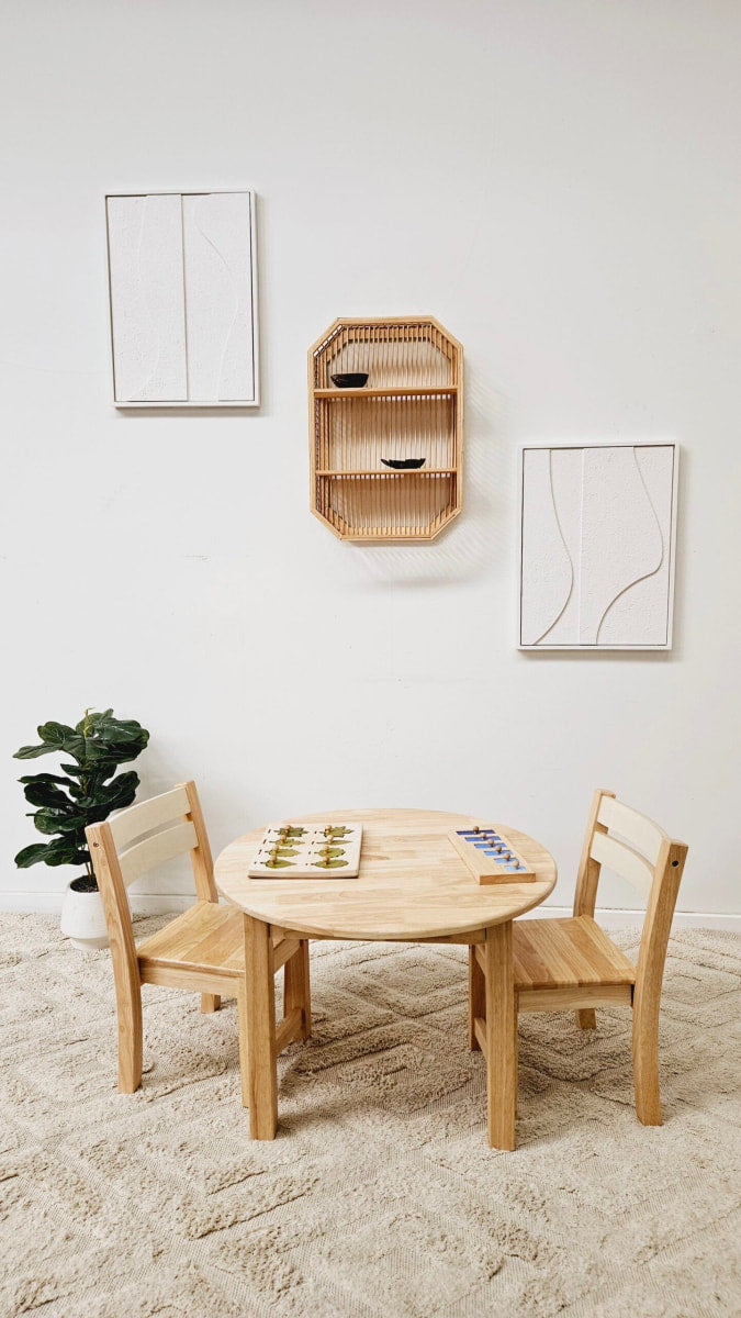 Medium Round Table with 2 Stacking Chairs