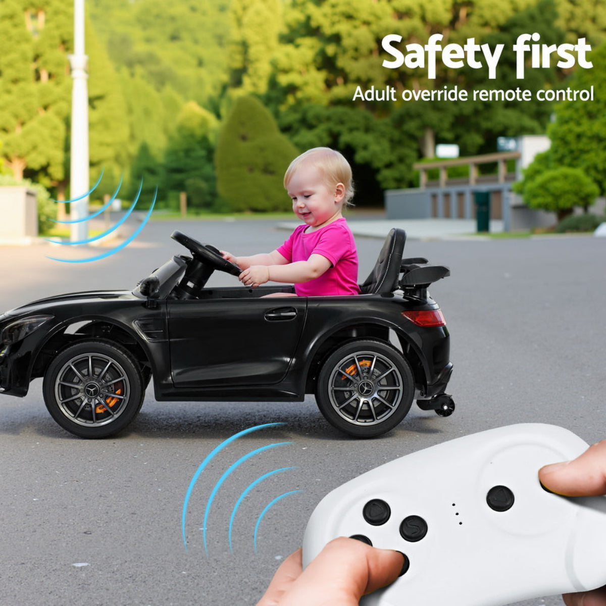 Mercedes-Benz AMG GTR Kids Electric Ride On with Remote Control in Black