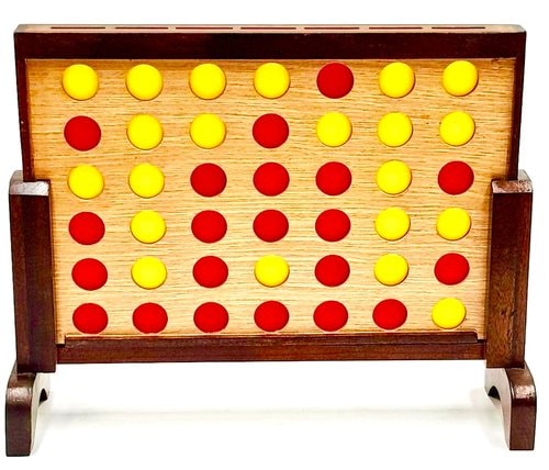 Mini Hardwood Four in a Row Board