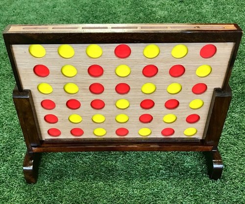 Mini Hardwood Four in a Row Board