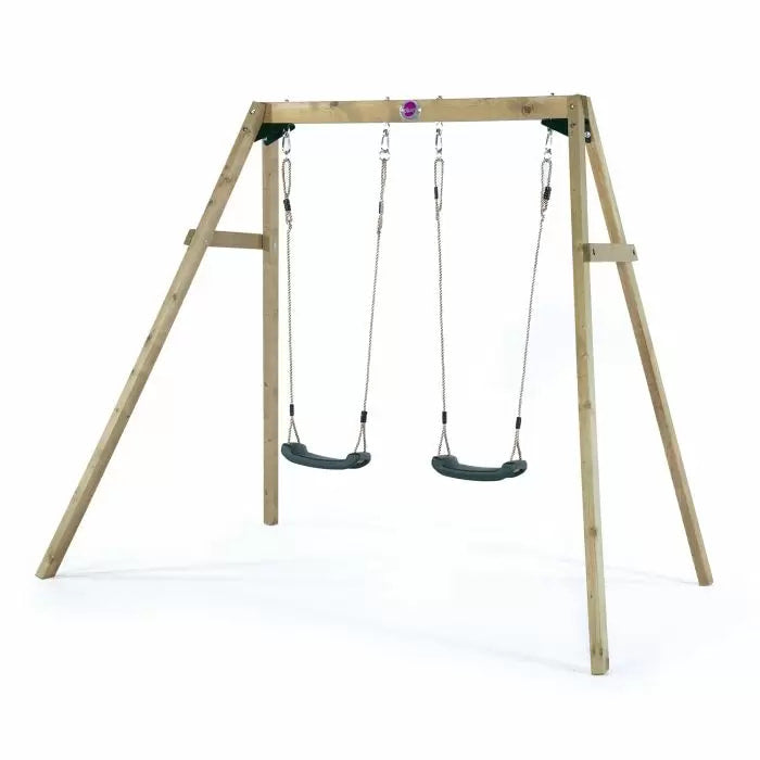 Plum Kids Double Wooden Swing Set