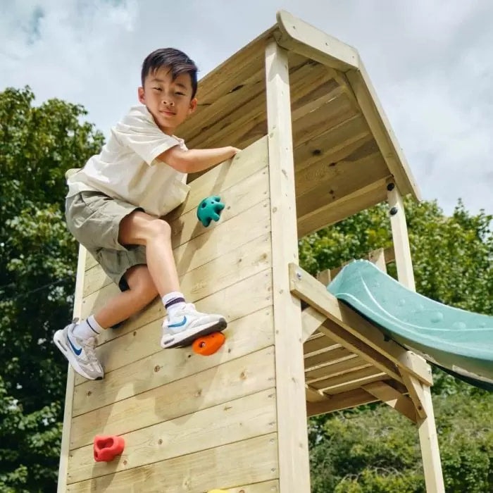Plum Lookout Kids Tower with Monkey Bars and Swings