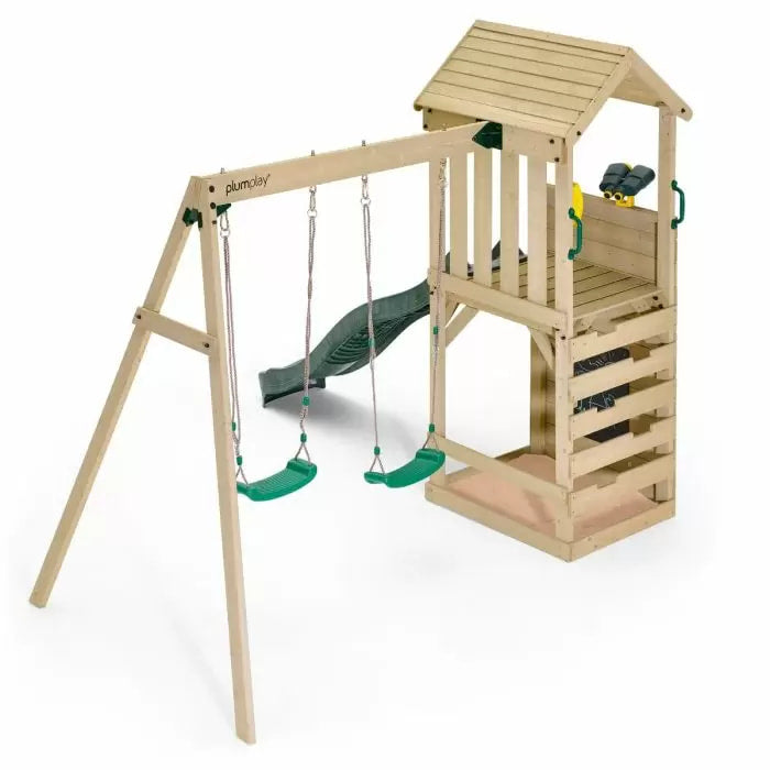 Plum Lookout Kids Tower with Monkey Bars and Swings