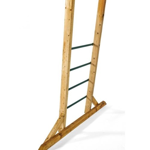 Plum Play Kids Wooden Monkey Bars with Climbing Rope Ladder