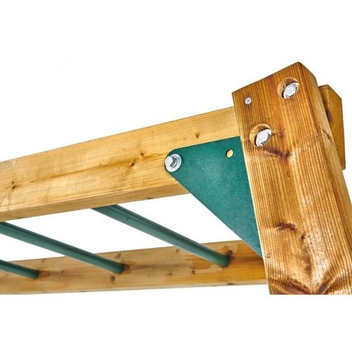 Plum Play Kids Wooden Monkey Bars with Climbing Rope Ladder
